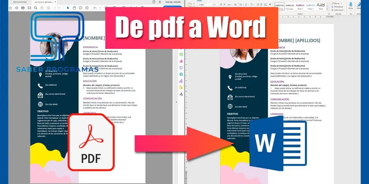 Convertir pdf a word sin programas | Saber Programas