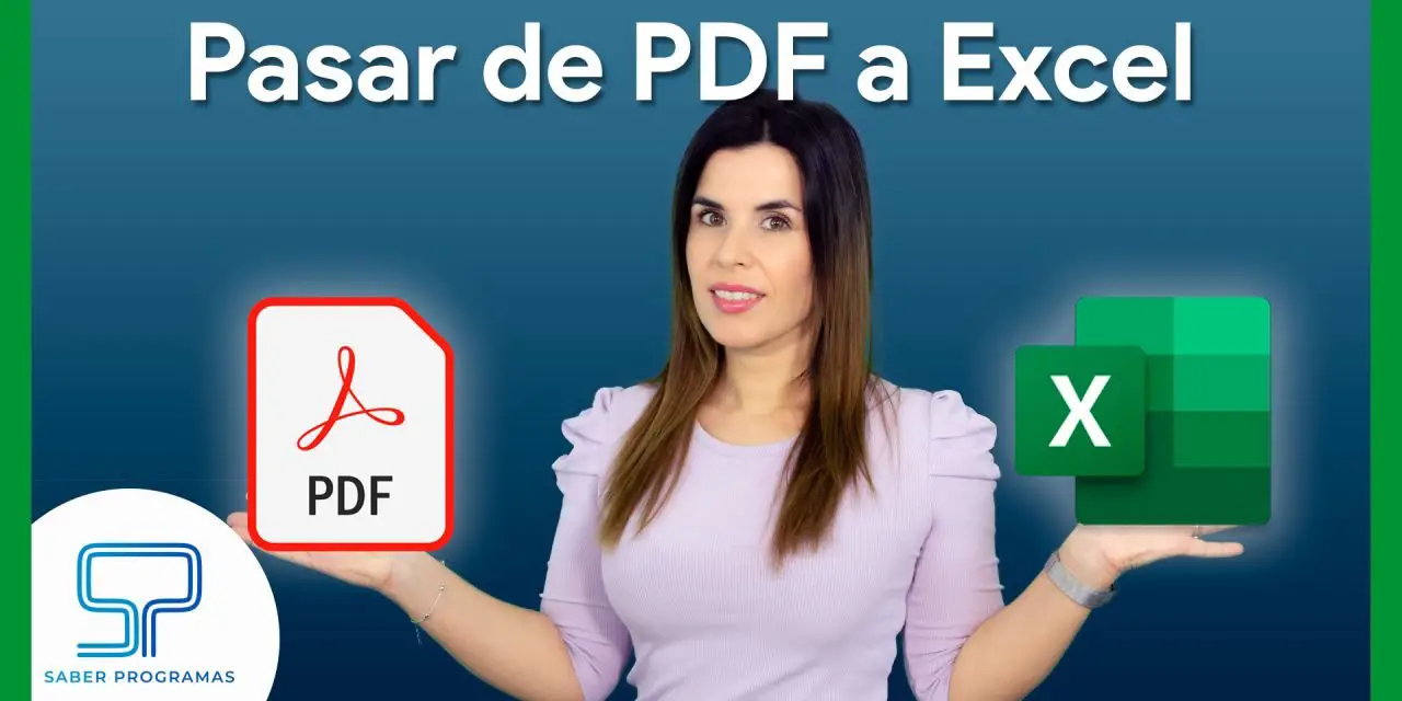 Pasar de pdf a Excel | sin programas ni páginas web de conversión.