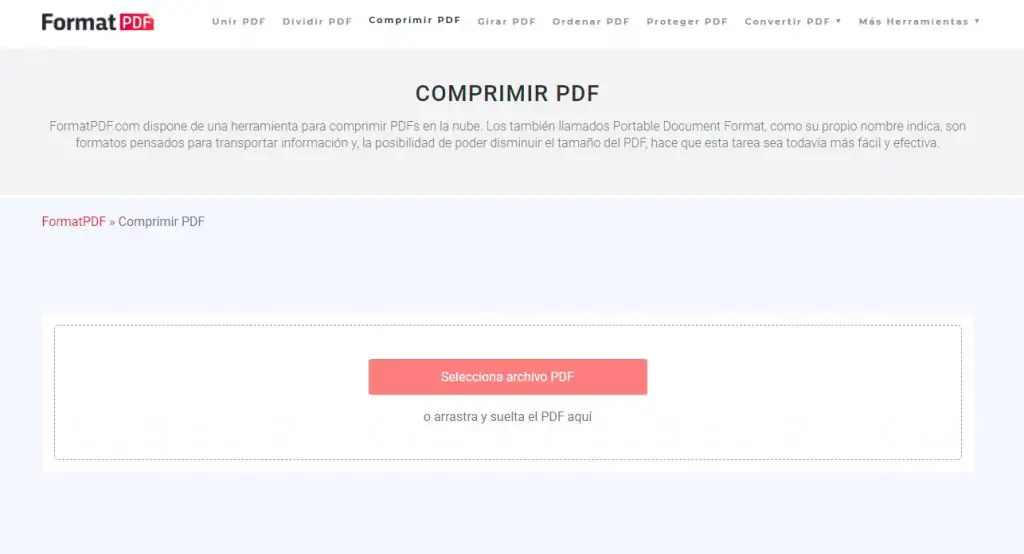 comprimir archivos PDF
