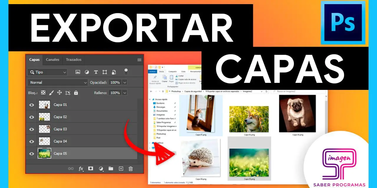 Exportar capas de Photoshop en archivos por separado