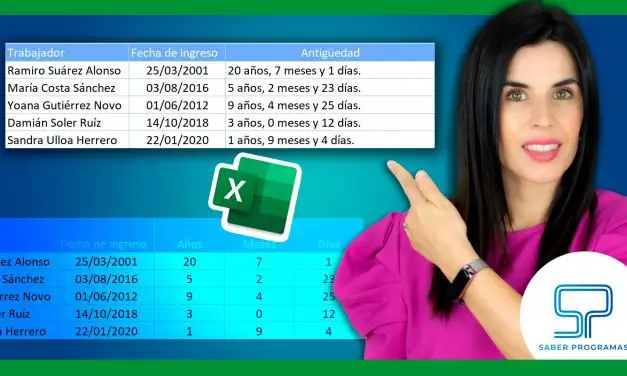 Cómo calcular la antigüedad en Excel